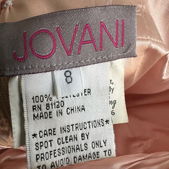 Jovani Blush Pink Jewel Embellished Chiffon Gown Dress - Picture 8 of 8